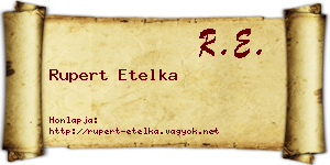 Rupert Etelka névjegykártya